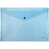 Папка-конверт пластиковая на кнопке Economix А4+, толщина пластика 0,18 мм, прозрачная синяя